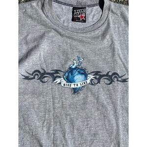 Y2K top heavy muscle shirt ride to live tribal flame skater punk big&tall